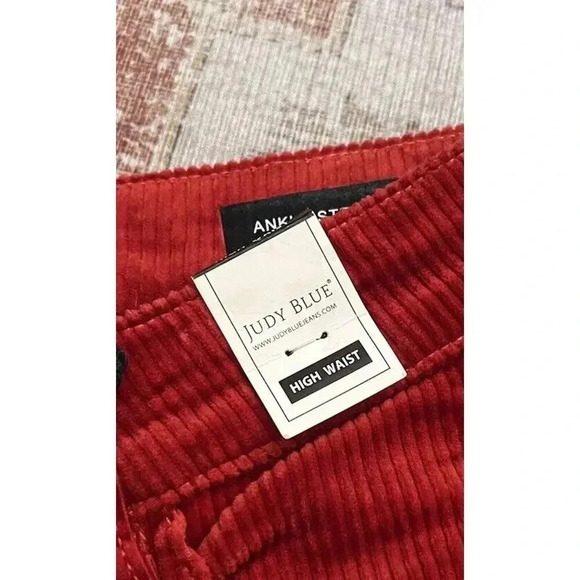 Judy Blue Ankle Straight Corduroy High Waist Pants Womens Size 27 Rust Red NWT - Picture 5 of 13